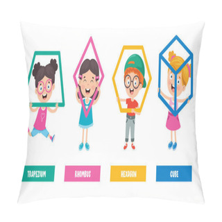 Personality  Funny Children Learning Basic Shapes Pillow Covers