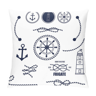 Personality  Nautical And Marine Icons Pillow Covers