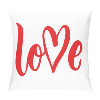 Personality  Vector Freehand Letters Love Text Lettering, Valentine S Day Pillow Covers