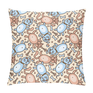 Personality  Seamless Pattern With Funny Cats And Dogs Pillow Covers