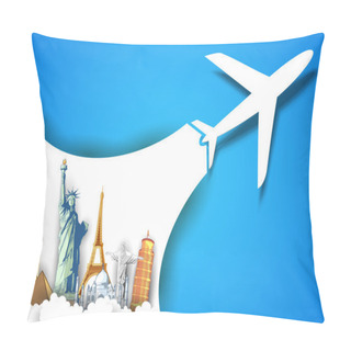Personality  Airplane Taking In Travel Background Pillow Covers