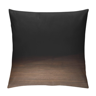 Personality  Brown Striped Wooden Textured Background On Black Pillow Covers