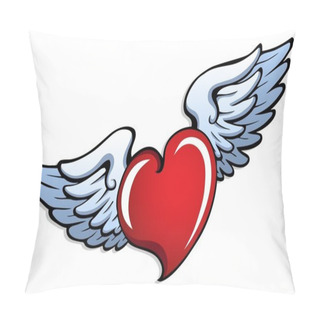 Personality  Stylized Heart With Wings 1 Pillow Covers