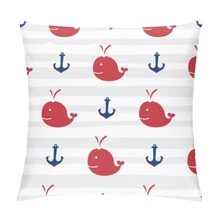 Personality  Grunge Marine Seamless Pattern Pillow Covers