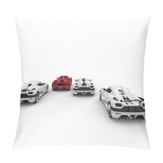 Personality  Super Sports Cars Racing - Red Leading The Race - Back View Pillow Covers