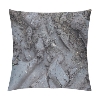 Personality  Top View Of Grey Textured Dry Mud Seamless Background Pillow Covers