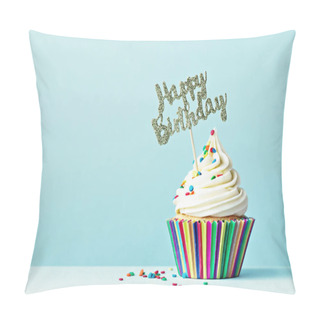 Personality  Happy Birthday Cupcake Pillow Covers