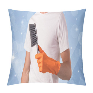 Personality  Glittered Background With Male Housekeeper Pillow Covers