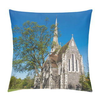 Personality  Beautiful Famous St. Albans Church Against Blue Sky In Copenhagen, Denmark Pillow Covers