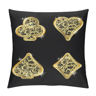 Personality  Vintage Playing Poker Cards, Vector Illustration Pillow Covers