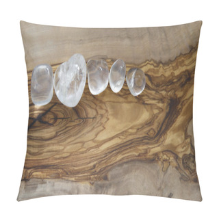 Personality  Clear Crystals On Olive Wood Background Pillow Covers