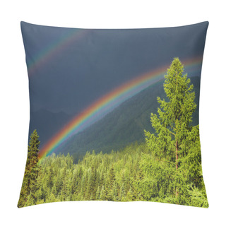 Personality  Rainbow Over Forest Pillow Covers