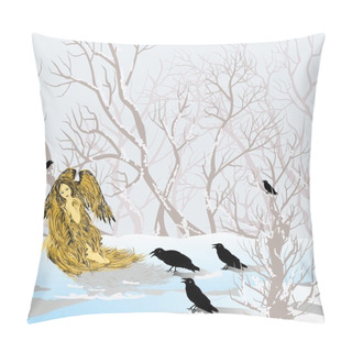 Personality  Angel And Crows Pillow Covers