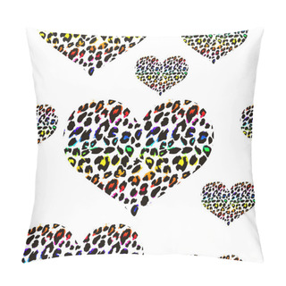 Personality  Sexy Hearts With Leopard Print Pattern. Pillow Covers