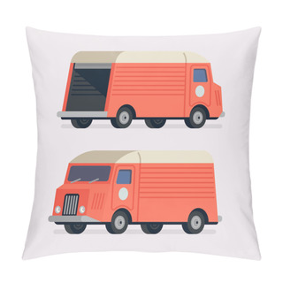 Personality  Moving Truck In Different Views Pillow Covers
