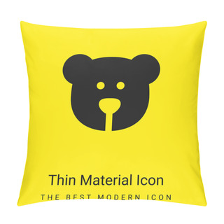 Personality  Bear Minimal Bright Yellow Material Icon Pillow Covers
