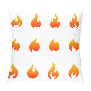 Personality  Set Of Fire Flame Logo Design Vector Template. Icon Symbol. Pillow Covers