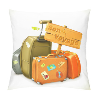 Personality  Bon Voyage, Travel Icon, Vector Illustration Pillow Covers