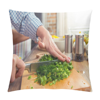 Personality  Woman Cutting Salad Greens Pillow Covers