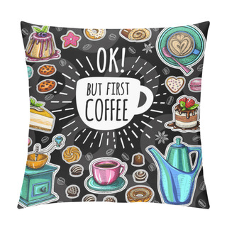 Personality  Coffee Trendy Vector Set. Pillow Covers