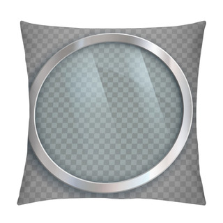 Personality  Metal Frame With Glass. Template Isolated On A Transparent Background. Vector Background With Copy Space. Pillow Covers