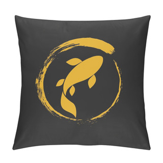 Personality  Koi Logo Japan Fish Japanese Symbol Background Illustration Vector Stock Pillow Covers