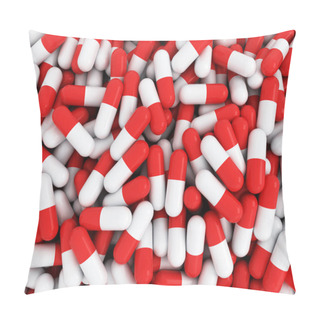 Personality  Red And White Pills Large Pile - Medical Background  Pillow Covers