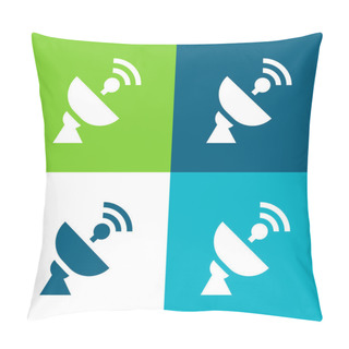 Personality  Antenna Flat Four Color Minimal Icon Set Pillow Covers