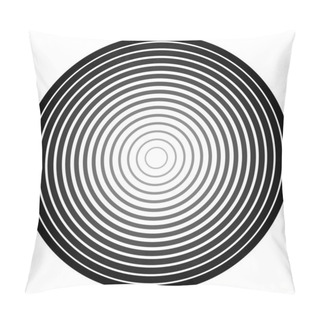 Personality  Concentric Circle Element. Black And White Color Ring. Abstract Vector Illustration For Sound Wave, Monochrome Graphic. Eps10 Pillow Covers