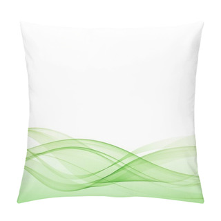 Personality  Abstract Background With Green Waves.layout For Advertising. Presentation Background Pillow Covers