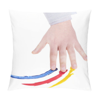 Personality  Hand That Colors On A White Background Pillow Covers