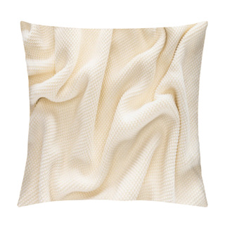 Personality  Full Frame Of Folded White Woolen Fabric Background Pillow Covers