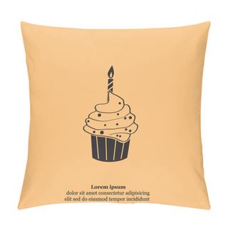 Personality  Birthday Cupcake Icon Pillow Covers