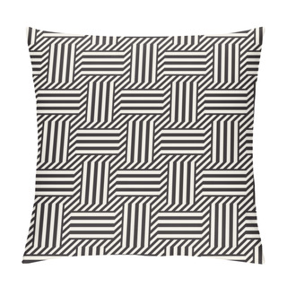 Personality  Vector Seamless Pattern. Modern Stylish Interlacing Lines Texture. Geometric Striped Ornament. Monochrome Linear Braids Pillow Covers