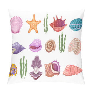 Personality  Shells Of Sea, Pearl Seashells And Marine Clams Pillow Covers
