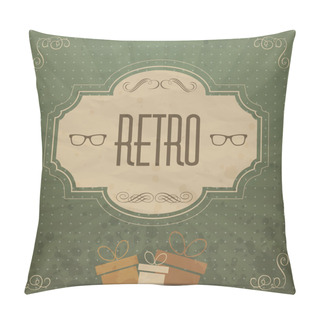 Personality  Retro  Banner Vector Illustration   Pillow Covers