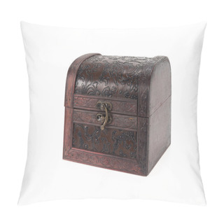 Personality  Vintage Wood Teasure Box Have Lock Beside Pillow Covers