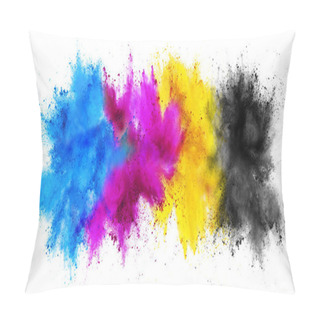 Personality  Colorful CMYK Cyan Magenta Yellow Key Holi Paint Color Powder Ex Pillow Covers