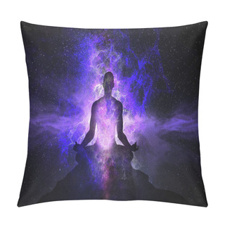 Personality  Silhouette Of Man With The Universe Inside Him Pillow Covers