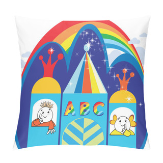 Personality  Fairy School Illustration With Letters ABC Pillow Covers
