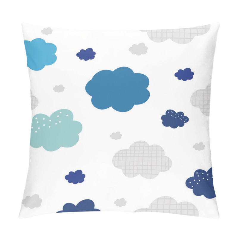 Personality  Cartoon clouds illustration, seamless pattern. Design for fabric, wrapping, textile, wallpaper, apparel. Vector illustration. pillow covers