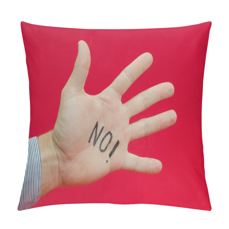 Personality  Talk to the hand or saying no to something suggested by a busine pillow covers