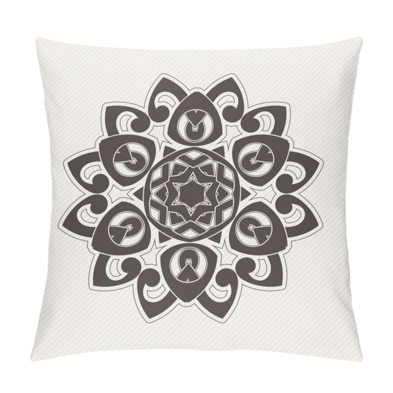 Personality  Vector mandala. Gothic lace tattoo. Celtic weave with sharp corners. pillow covers