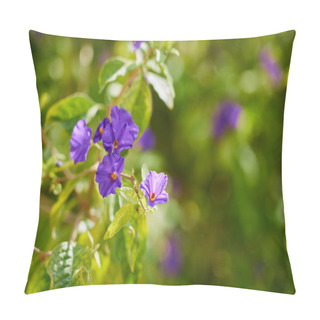 Personality  Purple Flowers On A Tree With A Blurred Background Pillow Covers