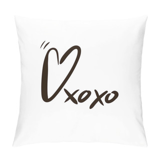 Personality  Hugs And Kisses Inscription Isolated Pillow Covers