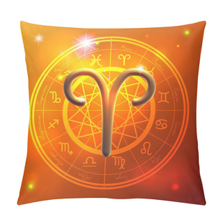 Personality  Zodiac Aries Golden Sign Pillow Covers