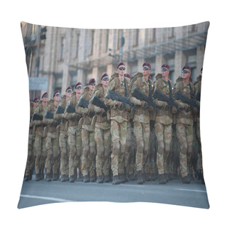 Personality  August 22, 2018. Kyiv, Ukraine. The Military Parade Rehearsal In The Center Of Kyiv.  Military Parade Will Be Held On The Independence Day Of Ukraine In August 24th. Pillow Covers