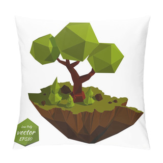 Personality  Vector Island With Trees In The Low Poly Style. Vector Illustrat Pillow Covers