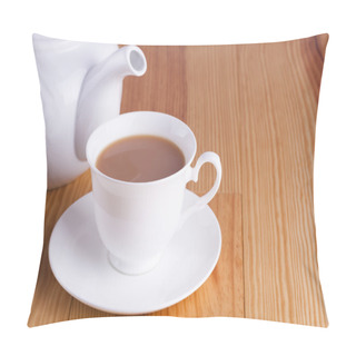 Personality  Cup Of Traditional English Tea Teapot And Sugar Lumps Pillow Covers