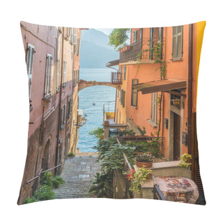Personality  Scenic Sight In Varenna On A Sunny Summer Afternoon, Lake Como, Lombardy, Italy. Pillow Covers